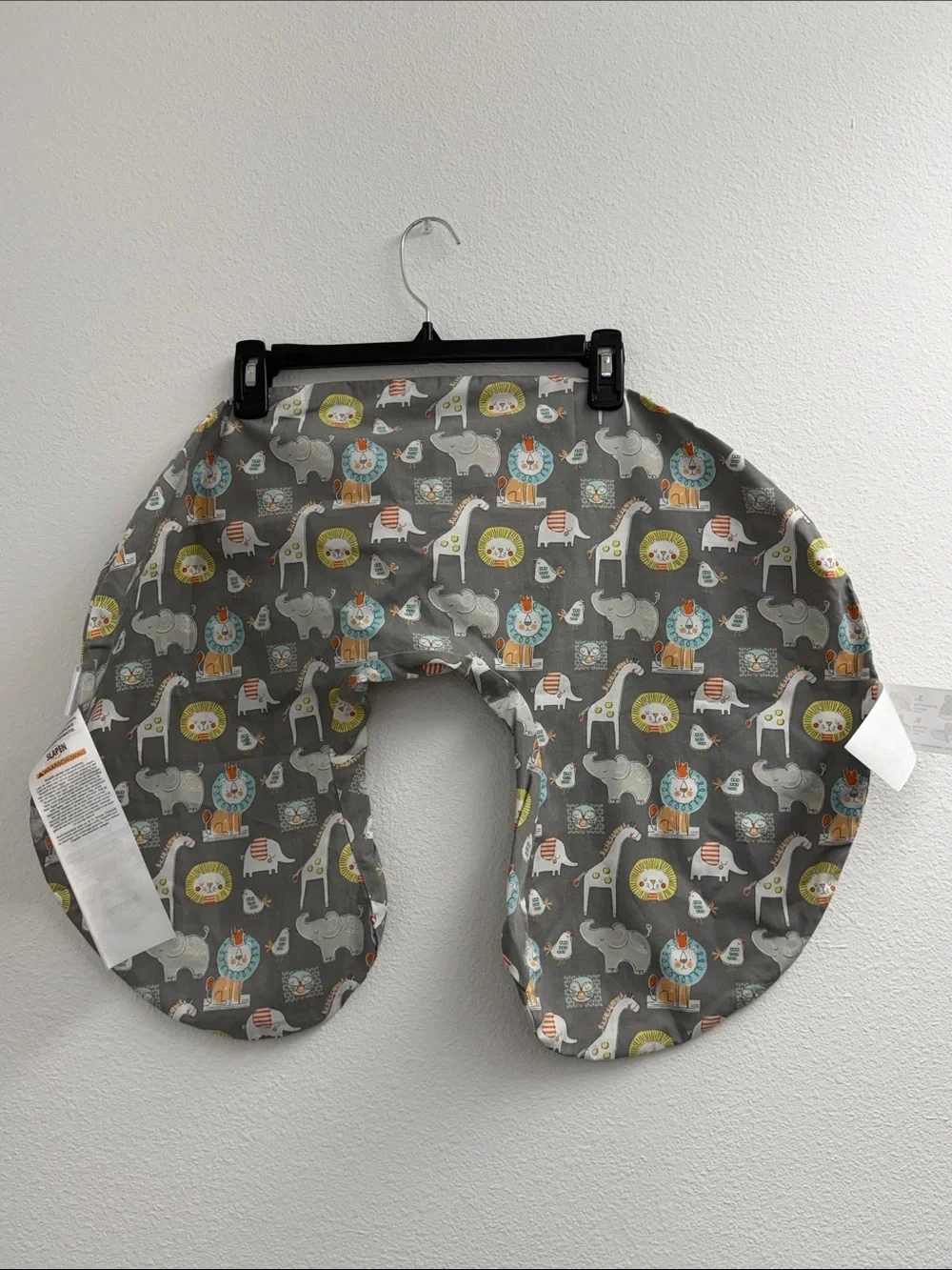 Boppy pillow cover - Gray circus Safari Print Nursing Pillow Cover